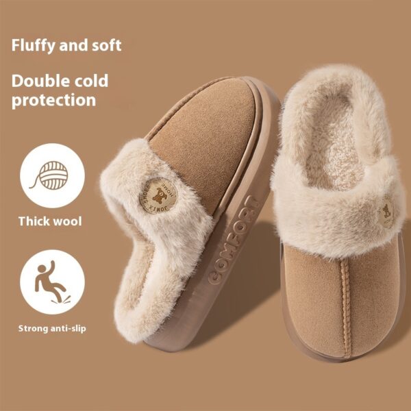 New Plush Slippers For Women Men Winter Warm Home Slipper Indoor Thick-soled Fleece Shoes - Image 7