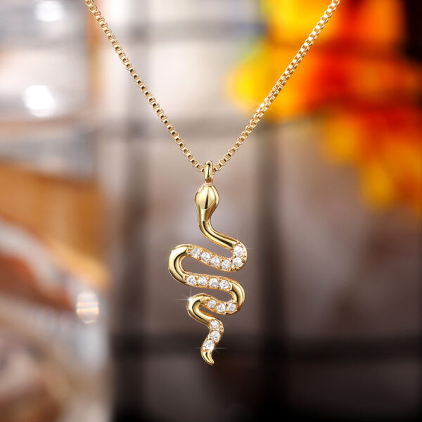 Fashion Lady Snake Pendant Necklace With Dazzling Zirconia Stylish Party Accessories Dainty Gift Animal Jewelry For Women Fashion Jewelry - Image 2