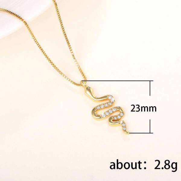 Fashion Lady Snake Pendant Necklace With Dazzling Zirconia Stylish Party Accessories Dainty Gift Animal Jewelry For Women Fashion Jewelry - Image 3