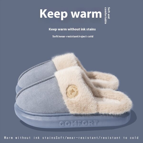 New Plush Slippers For Women Men Winter Warm Home Slipper Indoor Thick-soled Fleece Shoes - Image 8